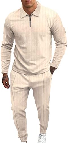 Erkek Eşofman Takımları 2 Parça Düğme erkek Rahat Şerit İki Parçalı Setleri Fermuar Yaka Bluz İpli cep pantolon seti