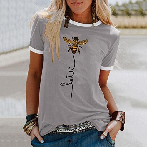 Gri Bayan Kawaii Hayvan Tişörtleri Baskı En Tees Kısa Kollu Ekip Boyun Brunch Sonbahar Yaz Tişörtleri Giyim Moda TW