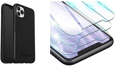 OtterBox Simetri Serisi iPhone için kılıf 11 Pro Max-iPhone 11 için Siyah ve Cam Ekran Koruyucu,XR (6,1 inç) Temperli