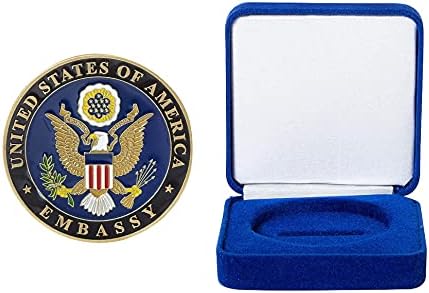 Amerika Birleşik Devletleri Atina, yunanistan Büyükelçiliği Mücadelesi Coin ve Mavi Kadife Ekran Kutusu