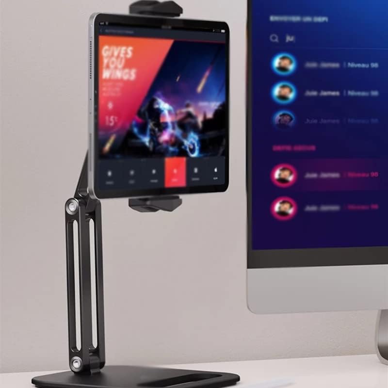 SAWQF Uzun kol Alüminyum Alaşımlı Tablet Standı Ayarlanabilir katlanır stand Ergonomik 360 ° Dönebilen Tablet Telefon
