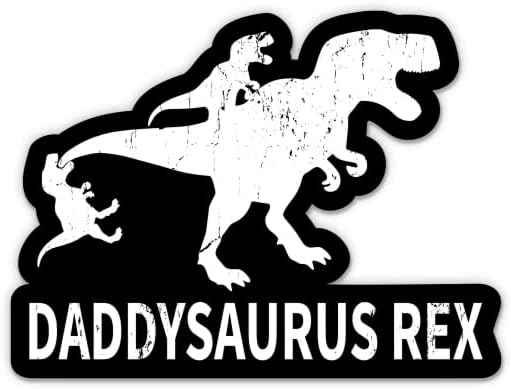 Daddysaurus Rex Çıkartmaları - 2 Paket 3 Çıkartmalar - Araba için Su Geçirmez Vinil, Telefon, Su Şişesi, Dizüstü Bilgisayar-Baba
