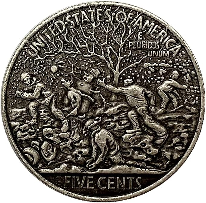 Amerikan Dolaşıp Paraları Kabartmalı Noel Kardan Adam Antika Bakır Eski Gümüş Madalya Koleksiyonu Paraları Bakır Gümüş