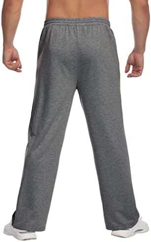 Deyeek Erkek Sweatpants Açık Alt Ter Pantolon Erkekler için Hafif Sweatpants Cepler ile Düz Bacak Casual Baggy Joggers