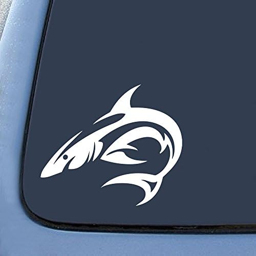 Uygun Fiyatlı Max Çıkartmaları Tribal Köpekbalığı Siluet Sticker Çıkartma Dizüstü Araba Dizüstü 5.5 (Beyaz)