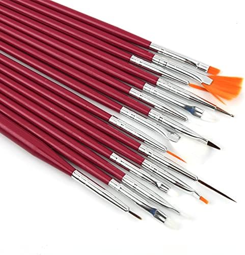 15 adet Suluboya Fırçası Minyatür Detay Yumuşak Akrilik Yağlı Boya Plastik Saplı Çekme Kanca Hattı Kalem