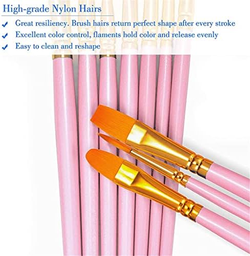 LHLLHL 20 adet Pembe boya fırçası Seti Yuvarlak Sivri Ucu Boya Fırçaları Naylon Saç Sanatçısı Boya Fırçaları Akrilik