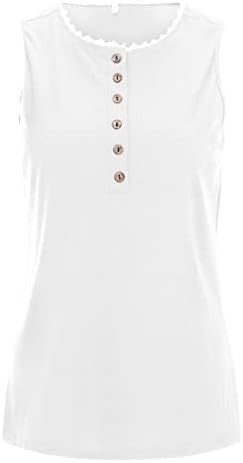 Kadın Üstleri Rahat Düğmeler Kolsuz Yuvarlak Boyun Moda Yaz Katı Uzun Kollu beyaz tişört Gömlek Kadınlar için