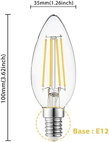 fabuled B11 Dim Mumluk LED ampuller, E12 Mumluk Bankası Led Ampuller,4.5 Watt, 40 Watt Eşdeğer, temizle Cam Filament