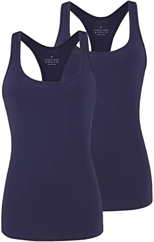 Egzersiz Tankı Üstleri Kadınlar için Atletik Yoga Üstleri Racerback Tankları Spor Egzersiz Gömlek Giyim Paketi