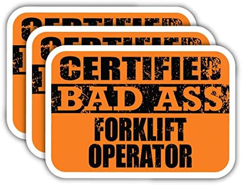 (x3) sertifikalı Kötü Eşek Forklift Operatörü Çıkartmalar / Serin Komik Meslek İş Kariyer Hediye Fikri / 3M Sticker