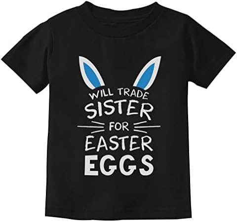 Ticaret kardeş yumurta kız erkek Paskalya gömlek komik kardeş çocuklar tavşan T-Shirt