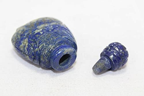 Rajasthan Taşlar El Yapımı Parfüm Şişesi Doğal Mavi Lapis Lazuli Taş El Oyma LP18
