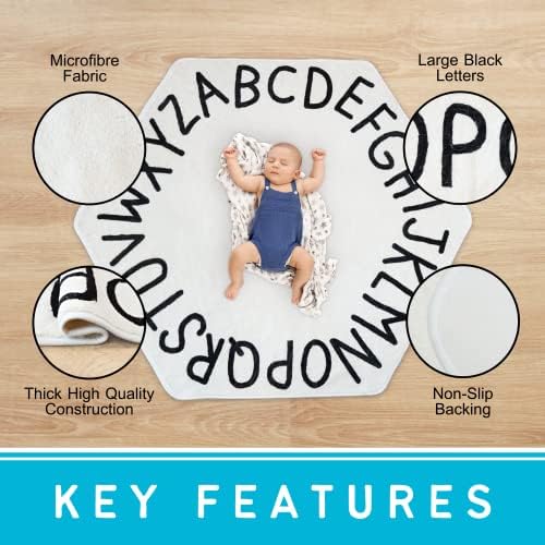 ABC Çocuk Halı 4.6 ft Altıgen Alfabe Oyun Odası Halı Çocuk Playmat Sınıf Halı Kaymaz Destekli Kreş Halı Bebek Bebek