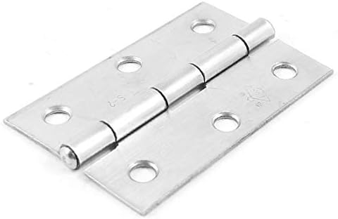 X-DREE Dolap Dolabı 5.1 mm Montaj Deliği Gümüş Ton Metal Katlanabilir kapı menteşesi (Armario de armario 5.1 mm Orificio