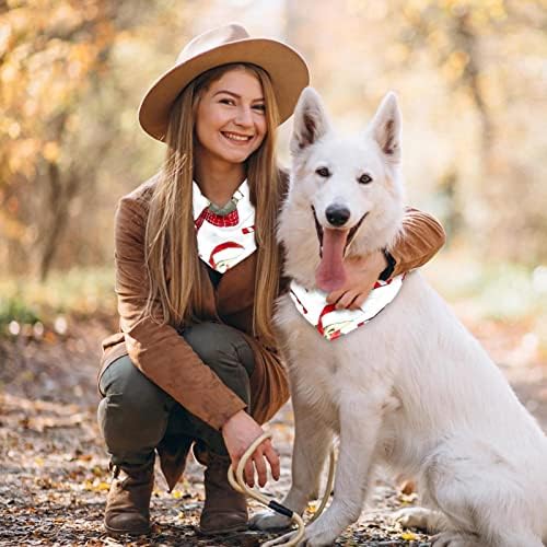 2 Paket Köpek Bandana Yıkanabilir Kare Köpek Eşarp Fular Köpek Önlükler Kız ve Erkek Noel Hayvan Puglar Ayarlanabilir