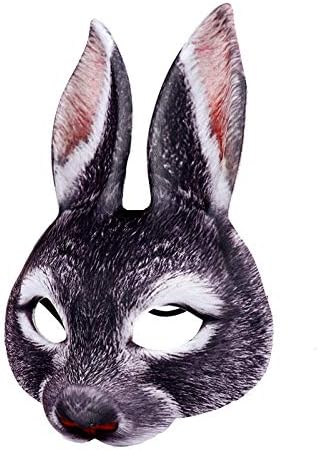 YİREAUD Tavşan Maskesi Masquerade Tavşan Maskesi Tavşan Tavşan Hayvan Yarım Maske Paskalya Cadılar Bayramı Partisi