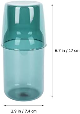 VİCASKY Cam su ısıtıcısı 1 Takım Su Bardağı Seti Şeffaf Su Kapaklı Gece Cam su sürahisi Tumbler ile Ev Yatak Odası