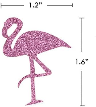 Glitter Pembe Flamingo Konfeti Dekorasyon Tropikal Flamingo Noel Partisi,100 adet/paket (Pembe Flaminglo)
