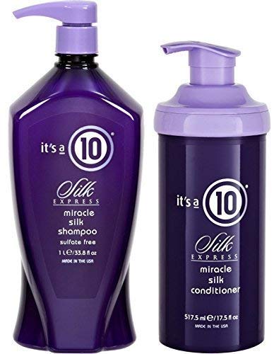 10 On Miracle Silk Express İKİLİSİ: Şampuan 33,8 Oz ve Saç Kremi 17,5 Oz