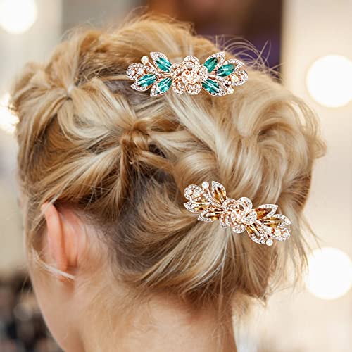 Kristal saç tokası Barrette Çiçek Taklidi Saç Tokası Bling Kristal Düğün Barrette Tokalar Parlaklık Gelin Dekoratif