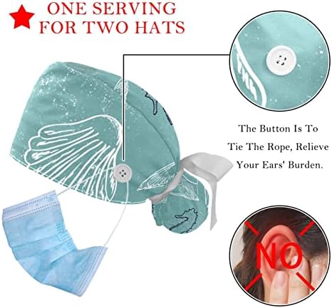 HOHODIY 2 Paket Kaset Dikişsiz Desen çalışma Kapağı Düğmeleri ile Ter Bandı Ayarlanabilir Şapkalar Kravat Geri Şapka