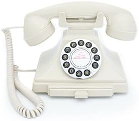 GPO Carrington Klasik Retro Butonlu Telefon-Çekmeceli Tepsi, Geleneksel Zil Sesi-Fildişi