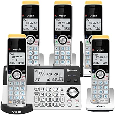 Telesekreterli Ev için VTech Süper Uzun Menzilli 5 Ahize DECT 6.0 Telsiz Telefon, 2300 ft Menzil, Çağrı Engelleme,