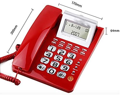 UXZDX CUJUX Masa Telefonu, Kablolu Telefon Arayan KİMLİĞİ Çağrı Bekletme, Kırmızı Telefon, Ofis, Otel