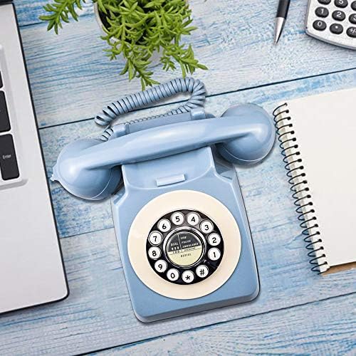 IRISVO Retro Telefon, Klasik Sabit Telefon Vintage Eski Moda Kablolu Telefon Tekrar Arama Fonksiyonu ile, döner kadranlı