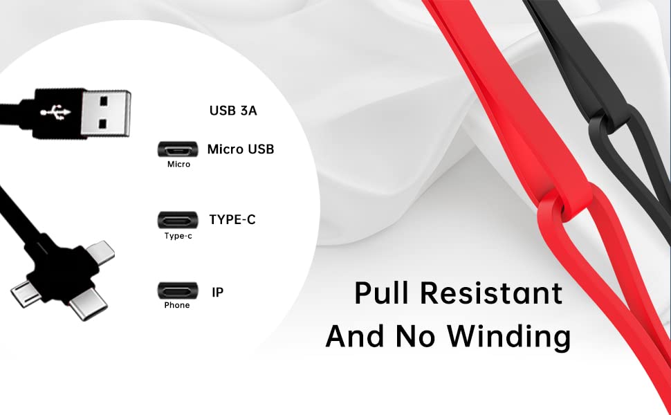 Yaffel Üçü Bir Arada Geri Çekilebilir Şarj USB Kablosu / Telefon Tutucu, Veri Aktarım Kablosu, Uyumlu IP / Tip-C /