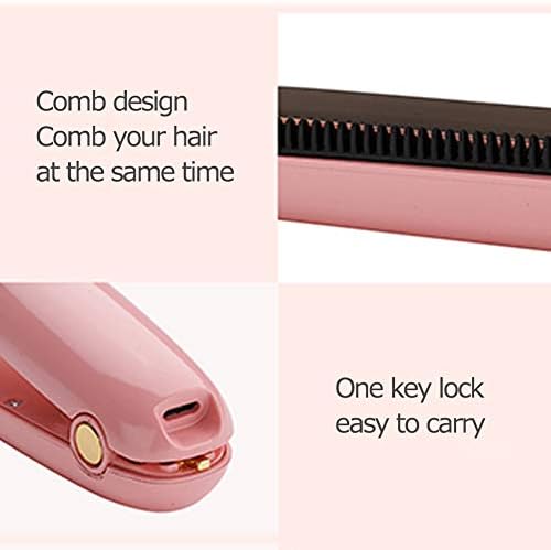 USB Şarj Edilebilir Taşınabilir Saç Düzleştirici, Mini Akülü Düz Demir Profesyonel Salon Kalite Taşınabilir Saç Demir