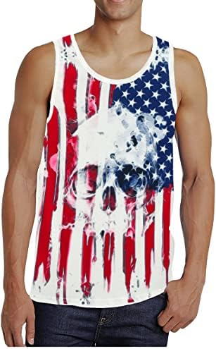 DDSOL Erkekler 4th Temmuz Tank Top Dördüncü Amerikan ABD Bayrağı Gömlek Bağımsızlık Anma Günü Giysileri Vatansever