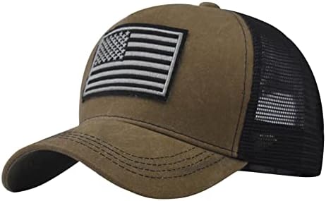 Nakış beyzbol şapkası Erkekler Kadınlar için Şık Amerikan Bayrağı Örgü güneş şapkası Düşük Profilli Kamuflaj Kamyon