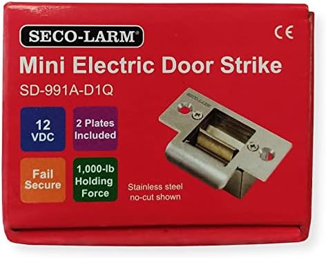 Seco-Larm SD-991A-D1Q Mini No-Cut Elektrikli Kapı Strike İç Mekan Kullanımı İçin, Silindirik Kilit Setlerini Elektronik