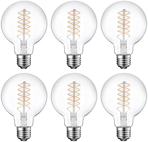 E ENERJİK aydınlatma Kısılabilir LED Edison ampul, G25 Küre Antika esnek Spiral LED Filament ışık, 8W eşdeğer 60W,
