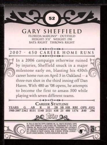 Gary Sheffield Kartı 2008 Topps Anlar ve Kilometre Taşları 52-Slabbed Beyzbol Kartları