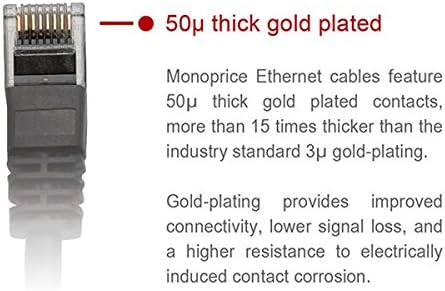 Monoprice Flexboot Cat6 Ethernet Bağlantı Kablosu-Ağ İnternet Kablosu-RJ45, Telli, 550 MHz, UTP, Saf Çıplak Bakır