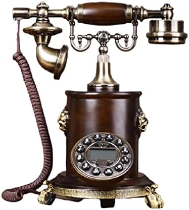 GRETD Antika Sabit Telefon Retro Yaratıcı Pastoral Sabit Telefon Mavi Aydınlatmalı + Handsfree + Arayan KİMLİĞİ (Renk: