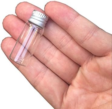 TAİ DİAN 4ML Şeffaf Şeffaf Mini Cam Mühürlü Şişe Vidalı Alüminyum Kapaklı Mini Küçük Şişeler Konteynerler Mini Sevimli