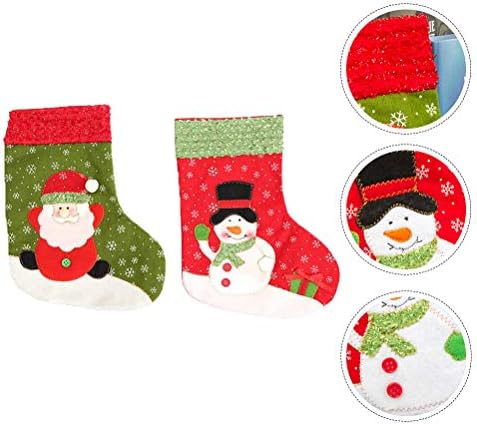 Abaodam 2 Adet Şeker Depolama Çorap Hediyeler Çanta Noel Ağacı askı süsleri