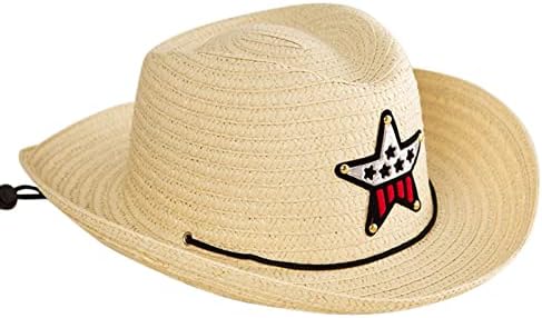 Qvkarw Yaz Güneş Saman 6 Renk Plaj Kız Erkek Çocuklar Çocuk Batı kovboy şapkası 2 İla 6Y Bebek Elbiseleri