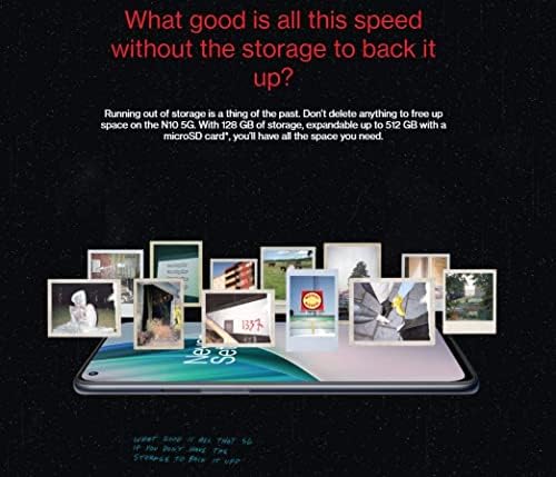 OnePlus Nord N10 5G, Euro 5G / Küresel 4G LTE, Uluslararası Sürüm (ABD Garantisi Yok), Gece Yarısı Buz 128GB, 6GB