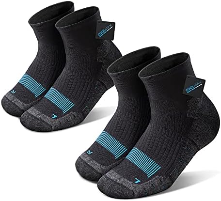 AKASO Çeyrek Koşu Çorapları Yastık Coolmax Nefes Atletik Ekip Ayak Bileği Çorap Nem Esneklik Erkekler ve Kadınlar
