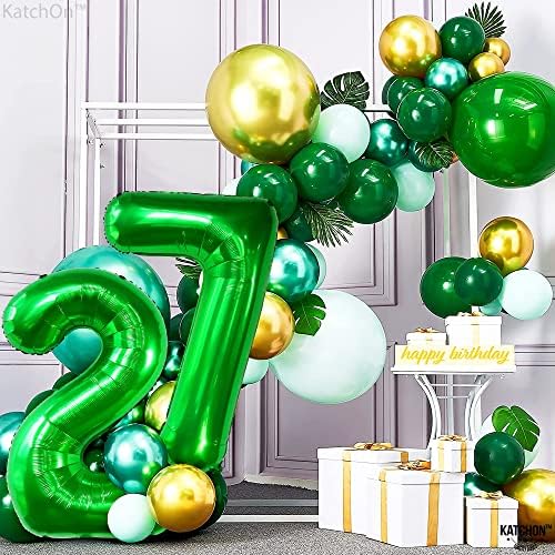 KatchOn, Koyu Yeşil 27 Balon Numaraları - 40 inç | Kadınlar için 27 Doğum Günü Süsleri için Yeşil Numara 27 Balon
