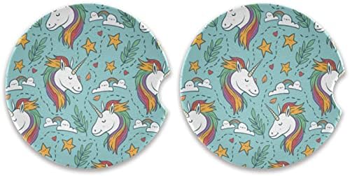 Bir Ayı Karikatür Unicorn Araba Bardak Emici Nem Kaymaz İçecekler Coaster Seramik Taş Bardak Mantar Tabanı ile Masaüstü