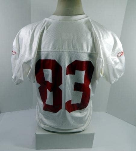 2009 San Francisco 49ers Arnaz Savaşı 83 Oyun Kullanılmış Beyaz Antrenman Forması L 95-İmzasız NFL Oyunu Kullanılmış