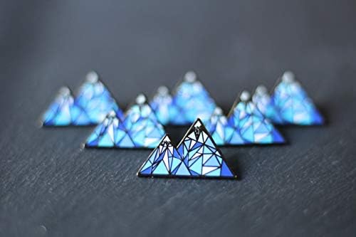 Gerçek Sıc Geometrik Dağ Emaye Pin-Yaka Pin Serisi-Çanta, Gömlek ve Sırt Çantaları için Unisex Metal Pin (Mavi)