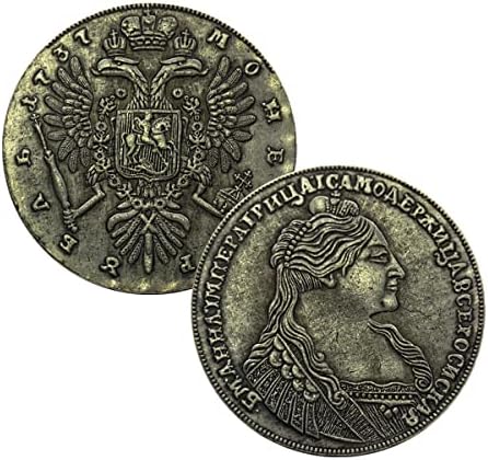 1737 Anna I Ivanovna Gümüş Sikke Çarlık Rus İmparatoru Gümüş Dolar hatıra parası Çift Başlı Kartal Baskı Yan