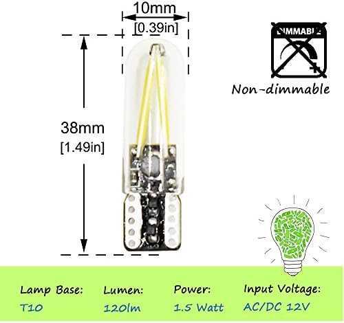 Bonlux T10 194 Kama Tabanı LED ışık ampul 1.5 W sıcak beyaz 12V AC/DC LED yedek Ampuller Malibu peyzaj Yolu Yard aydınlatma,